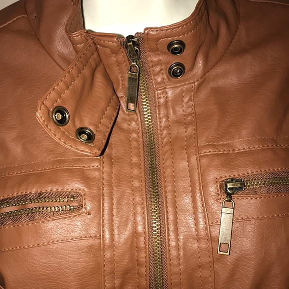 Rue 21 medium brown jacket with gold hardware and white interior 💕 - Picture 4 of 7